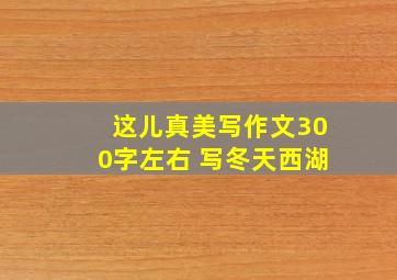 这儿真美写作文300字左右 写冬天西湖